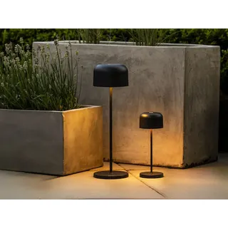 2er SET Akku Tischleuchten ohne Kabel per USB aufladbar, Terrassenlampen Schwarz - Schwarz