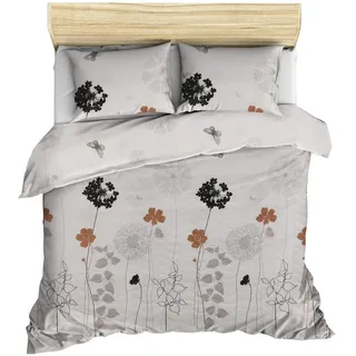 Steppdecke, 250 x 200 cm, Weiß, Grau, Schwarz, Braun