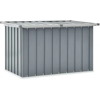 Iiaky Gartenbox Metall Gartenbox wasserdicht XXL Auflagenbox Metall Aufbewahrungsbox Garten Outdoor Box Kissenbox für Garten-Grau-109 x 67 x 65 cm