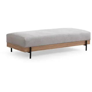 Atelier Del Sofa Stilvoller Pouf mit Buchenholzrahmen, 158 x 68 x 38 cm, Grauer Polyesterbezug, weicher Schaumstoffpolsterung und Metallbeinen | Perfekt für Moderne Wohnräume