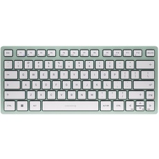 CHERRY KW 7100 MINI BT, Kompakte Multi-Device-Tastatur mit 3 Bluetooth-Kanälen, EU-Layout (QWERTY), Flaches Design, inkl. Transporttasche, Agave Green