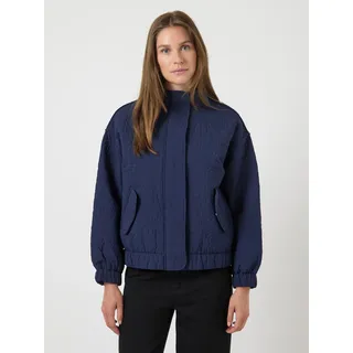 Y.A.S Blouson "YASFIPURA LS QUILTED JACKET S. NOOS" ohne Kapuze Kunstfaser, elastische Bündchen, navy blazer