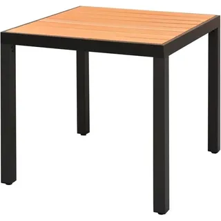 Garten-Esstisch, Tisch Garten, Balkontisch, Mehrzwecktisch, Buffettisch, Biertisch, Bierzelttisch, Flohmarkttisch, WPC Aluminium 80 x 80 x 74 cm Braun