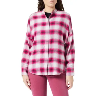 GERRY WEBER Damen 860035-31424 Bluse, Grau/Lila/Pink Karo, 38