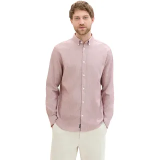 TOM TAILOR Langarmhemd mit Struktur, rot