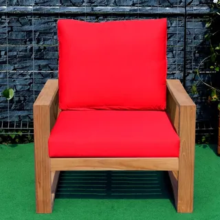 Lounge Sessel Treviso Teak Massivholz Rot + 129,99 - Rot