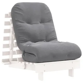 Futon Schlafsofa mit Matratze Weiß 60x206x11 Massivholz Kiefer - Weiß
