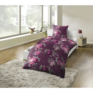 Kinzler Bettwäsche "Polycotton Flanell", bunt (rosen), B/L: 135cm x 200cm, 1 Stk., 1 Stk., Polyester, B/L: 80cm x 80cm, 2 Stk., Polyester, Obermaterial: 100% Polyester, Bettwäsche, Bettwäsche, besonders weich