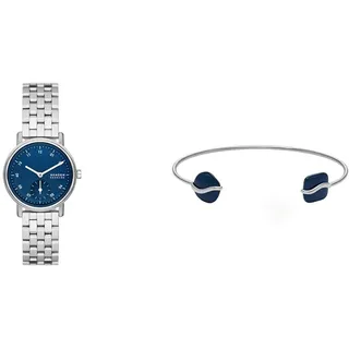 Skagen Damenuhr Kuppel Lille und Armband Sofie Sea Glass, Silber Edelstahl, Set