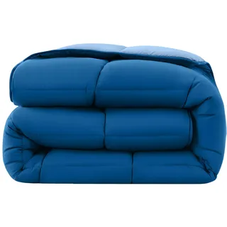 wometo Steppbett 155x220 Oeko-TEX Wende-Design dunkelblau & blau