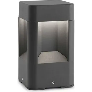 FARO Sockelleuchte Aluminium 12x20,5x12 cm inkl. LED-Lampe Dunkelgrau
