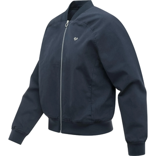 Bomberjacke RAGWEAR "Bomberjacke Yotimo", Damen, Gr. S, blau (navy), Obermaterial: 68% Baumwolle CO. 32% Nylon NY.  Obermaterial: Futter: 100% Polyester PES., oversize hüftlang, Raglanärmel Rippstrickbündchen, Jacken Bomberjacke, Lässige Damen Blousonjacke oversized