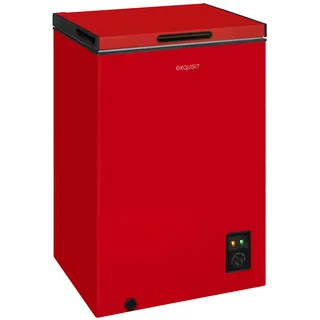 exquisit Gefriertruhe "GT100-050E rot" 83,5 cm hoch 54,5 cm breit 4*-Gefriertruhe mit ergonomischer Griffmulde – bequem zu öffnen, rot