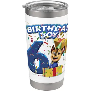 Offizielles Paw Patrol Chase Birthday Boy Age 6 Doppelwandiger Edelstahl-Thermobecher