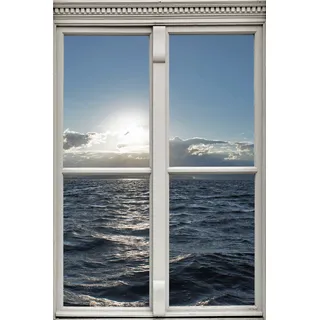 queence Wandsticker »Meer«, Wandsticker, Wandbild, selbstklebend, 3D, Fenster, blau