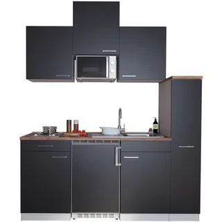 Respekta Küchenzeile 180 cm Schwarz