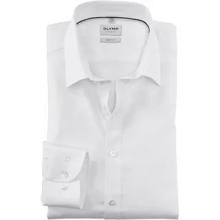 Businesshemd OLYMP "Level Five body fit", Herren, Gr. 43, N-Gr, weiß, Web, Obermaterial: 97% Baumwolle, 3% Elastolefin, Hemden Businesshemd