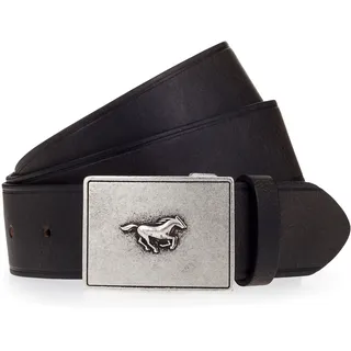 Koppelgürtel MUSTANG, Herren, Gr. 105, braun (dunkelbraun), Rindsleder, unifarben, Gürtel Koppelgürtel, Mit charakteristischer Koppelschließe, im Vintage-Look, 4 cm