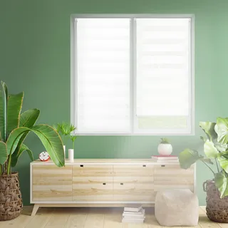 Blindecor Doppelrollo für Nacht und Tag Easyfix, Weiß, 60 x 130 cm