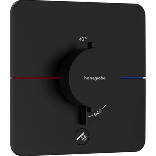 Hansgrohe ShowerSelect Comfort Q Thermostat, Unterputz, 1 Verbraucher, ein zusätzlicher Abgang, Soft Egde Rosette, 15589670 Dusch-Mischbatterie Schwarz