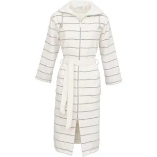 Damenbademantel CARL ROSS "246400" Gr. 36, weiß (sanftes weiß, silber), 36/38, Velours, Hausmäntel, Damenbademantel