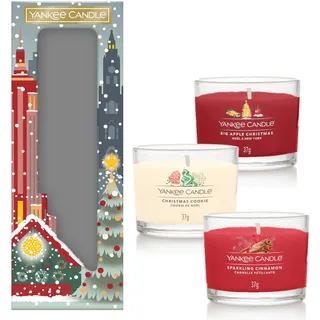 Yankee Candle Geschenkset | 3 duftende gefüllte Signature Votivkerzen | Perfekte Weihnachtseschenke für Frauen