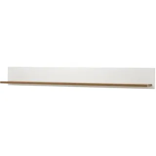 Furn.Design Wandboard weiß Pinie, Eiche hell Landhaus, Wandregal 160 cm , Holzwerkstoff , Nachbildung,Pinie , 160x20x20 cm , FSC 100% , Wohnzimmer, Regale, Wandboards