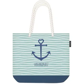 Grafik-Werkstatt Unisex Strandtasche | 100% Baumwolle | in Gedanken Barfuß Am Strand Strandtasche (1er Pack)