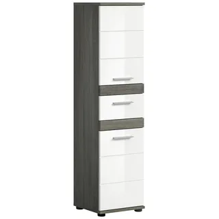 xonox.home Blake Standschrank 35 x 137 x 31 cm Rauchsilber/Weiß