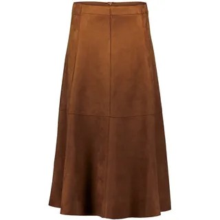 Midirock ZERO "Midirock in Velourlederoptik", Damen, Gr. 34, braun (bright tobacco), Einsatz: 95% Polyester Pol. recyc.. 5% Elasthan EL., Röcke Midirock