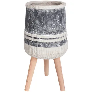 Beliani Blumentopf Grau Arisaema , Stein , 57 cm , Dekoration, Blumen & Blumentöpfe, Übertöpfe