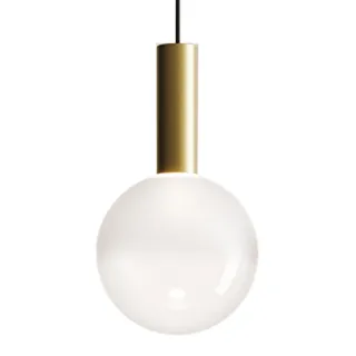 Zafferano Pendelleuchte LED-Kugel 8W 3000K Gold und mundgeblasenes Borosilikatglas, TRIAC-dimmbar, Gesamthöhe 328cm, IP40