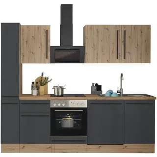 kochstation Küchenzeile Florida 250 cm schwarz