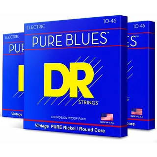DR Strings PHR-10 Pure Blues -10-46, Elektrogitarre 3-Pak