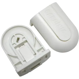 GARDINIA Rolloträger GT-1, Decken-, Wand- oder Nischenmontage, 2 Stück, Für Mittel- und Seitenzugrollos bis 202 cm Breite, Kunststoff, Weiß