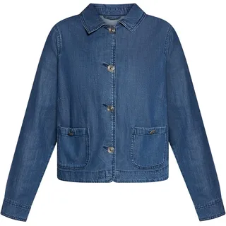 Jeansblazer CARTOON "Jeansjacke mit aufgesetzten Taschen", Damen, Gr. 46, blau, Obermaterial: 61% Lyocell CLY. 39% Baumwolle CO., Blazer Jeansblazer