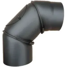 Senotherm Rauchrohrknie 150 mm / 90° m.Tür verstellbar - gussgrau (dunkelgr.)