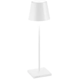 Zafferano, Poldina Pro Lampe, Kabellose, Wiederaufladbare Tischlampe mit Touch Control, Auch für den Außenbereich Geeignet, Dimmer, 2200-3000 K, Höhe 38 cm, Farbe Weiß