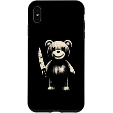 Hülle für iPhone XS Max Teddybär hält ein Messer - gruseliges Halloween-Kostüm