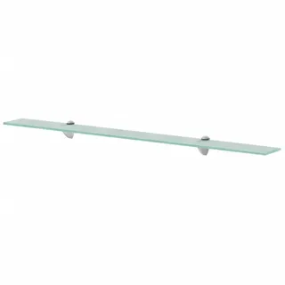 vidaXL Wandboard mit Zink-Legierung Halterungen 100/20/0,8 cm aus Glas Transparent , Rechteckig , 100x0.8x20 cm , Wohnzimmer, Regale, Wandboards