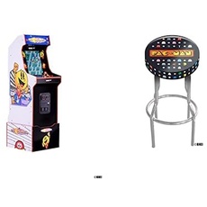 Arcade1Up PAC-MANIA EDITION LEGACY 14 GAMES Wifi ENABLED ARCADE MACHINE + PAC-MAN STOOL
