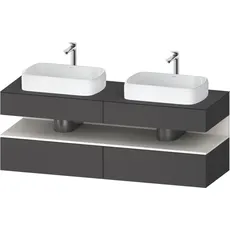 Duravit Qatego Konsolenwaschtischunterbau, 2 Auszüge, 2 Schubkästen, 2 Ausschnitte, 1600x550x600mm, Nische Weiß Supermatt, QA4779084, Farbe: Graphit matt