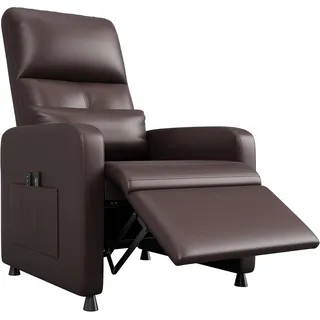 IDEALHOUSE Relaxsessel Fernsehsessel Elektrisch, Massagesessel mit Wärmefunktion, PU-Leder Einzelsessel, 2 Seitentaschen & USB-Anschluss, TV Sessel für Wohnzimmer Komfort Einzelsessel