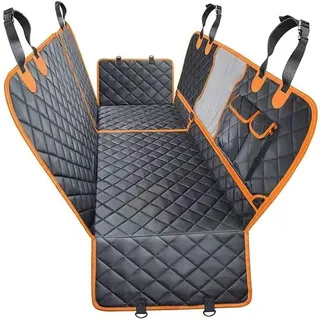WJDMB Hundedecke Auto für BMW 6er M6 E63 E64 F06 F12 F13 G32 630i 630d 640i 640d, Wasserdicht Kratzfest Hunde Autodecke Seitenschutz und Aufbewahrungstasche Autoschondecke,A Orange