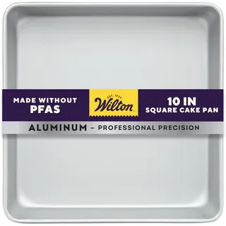 Wilton Performance Pans Quadratische Kuchenform 25x25 cm: Backform Quadratisch für Gleichmäßige Wärmeverteilung Kuchenblech Tortenform Kuchenbackform - 25,4x25,4x5,08 cm