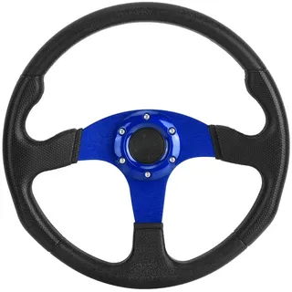 Akozon Rennlenkrad, Universal Sportlenkrad 350 mm/14 Zoll Drifting Lenkrad Auto Lenkrad Steering Wheel Deep Dish 6 Bolzen Modified Accessory (Blau)