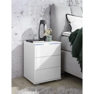Priess Nachtschrank PRIESS 41 x 38 x 54 cm Weiß hochglanz