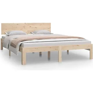 vidaXL Massivholzbett Kiefer 140x200 cm - Braun