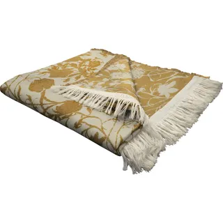 Adam Wohndecke »Flower Cuvée« im floralem Design, Kuscheldecke, gelb
