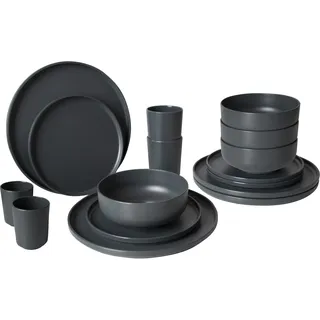 Bo-Camp Patom Campinggeschirr Set 16-tlg. anthrazit